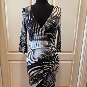 Joseph Ribkoff Black and White Zebra Dress